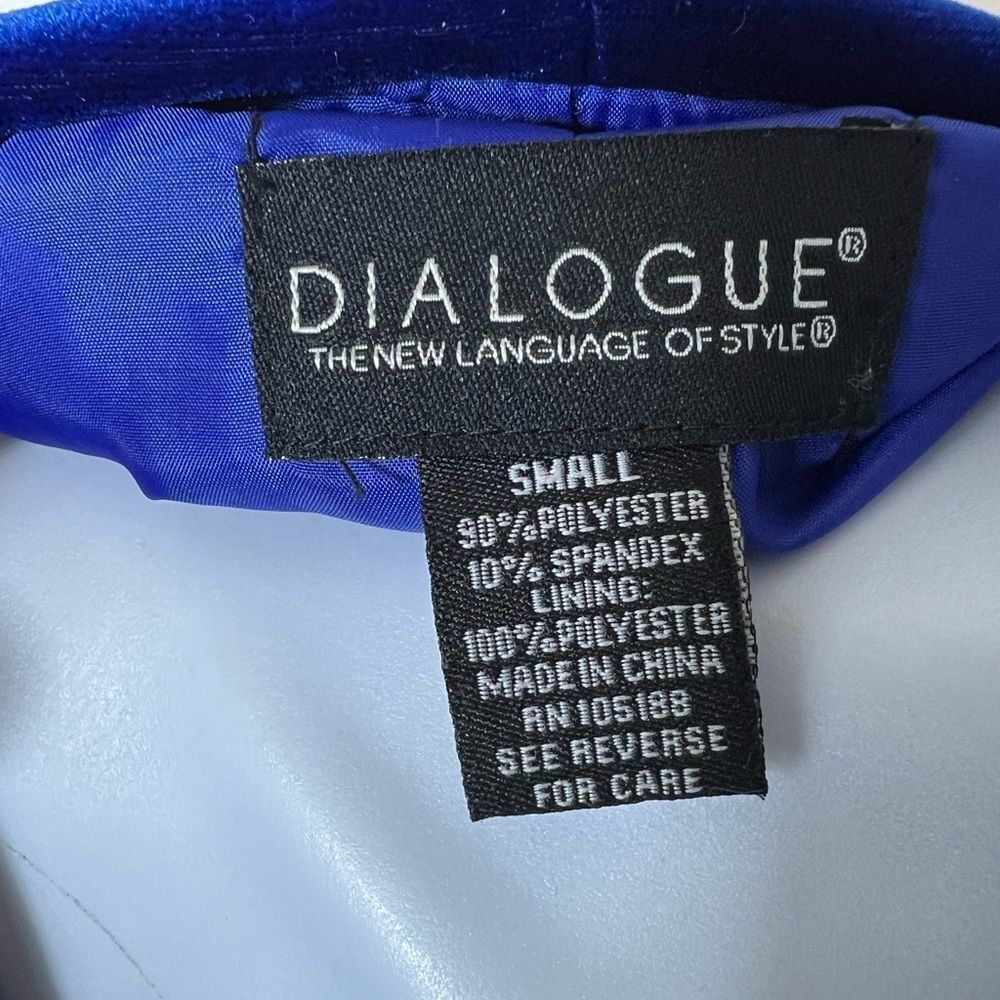 🌸Dialogue Royal Blue Ruffled Collar Velvet Jacket Blazer Size Small (AA4) - Picture 8 of 10